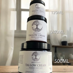 PURE Tallow Cream/Balm pure and unscented, 100% Grass-fed skincare, facial care, baby, moisturizer image 2