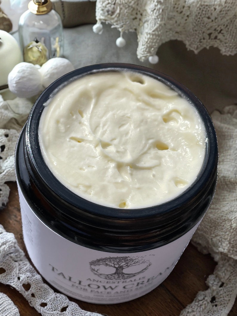PURE Tallow Cream/Balm pure and unscented, 100% Grass-fed skincare, facial care, baby, moisturizer image 3