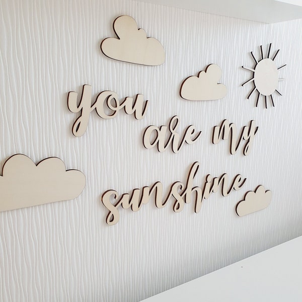Schriftzug "you are my sunshine" als Dekoration für das Kinder-/Babyzimmer, Kinderzimmerdekoration