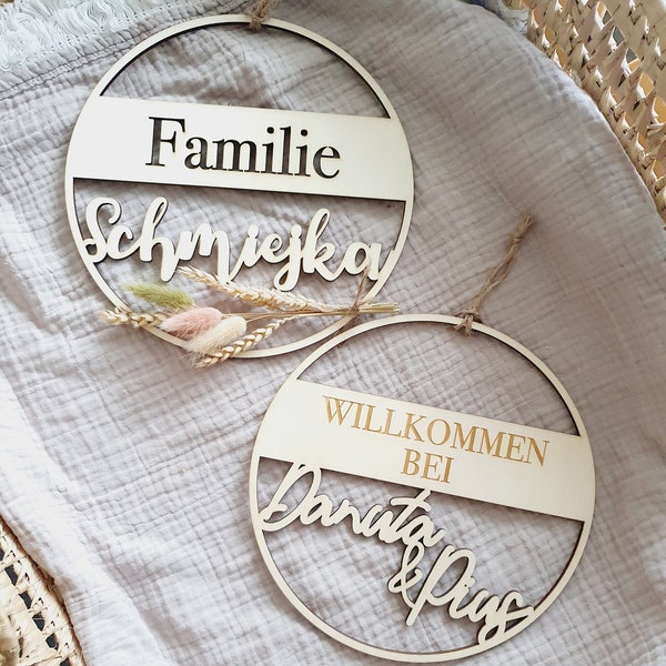 Türschild personalisiert, Willkommensschild, personalisiertes Geschenk, Eingangsbereich, Wanddekoration, Türdekoration