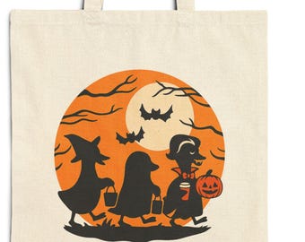 Funny Halloween Goose Tote Bag: Eco-Friendly Cotton Canvas Trick-or-Treat Bag