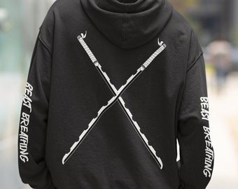 Unisex Anime Hoodie, Inosuke Aesthetic Subtle Japanese Anime Jacket, Minimalist Gothic Techwear Katana Streetwear | Beast Breathing