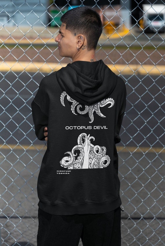 Goth Hoodie Y2K Hoodie Goth Clothes Grunge Edgy Unisex Anime Hoodie Hirofumi Inspired Yoshida Jacket Octopus Devil Etsy