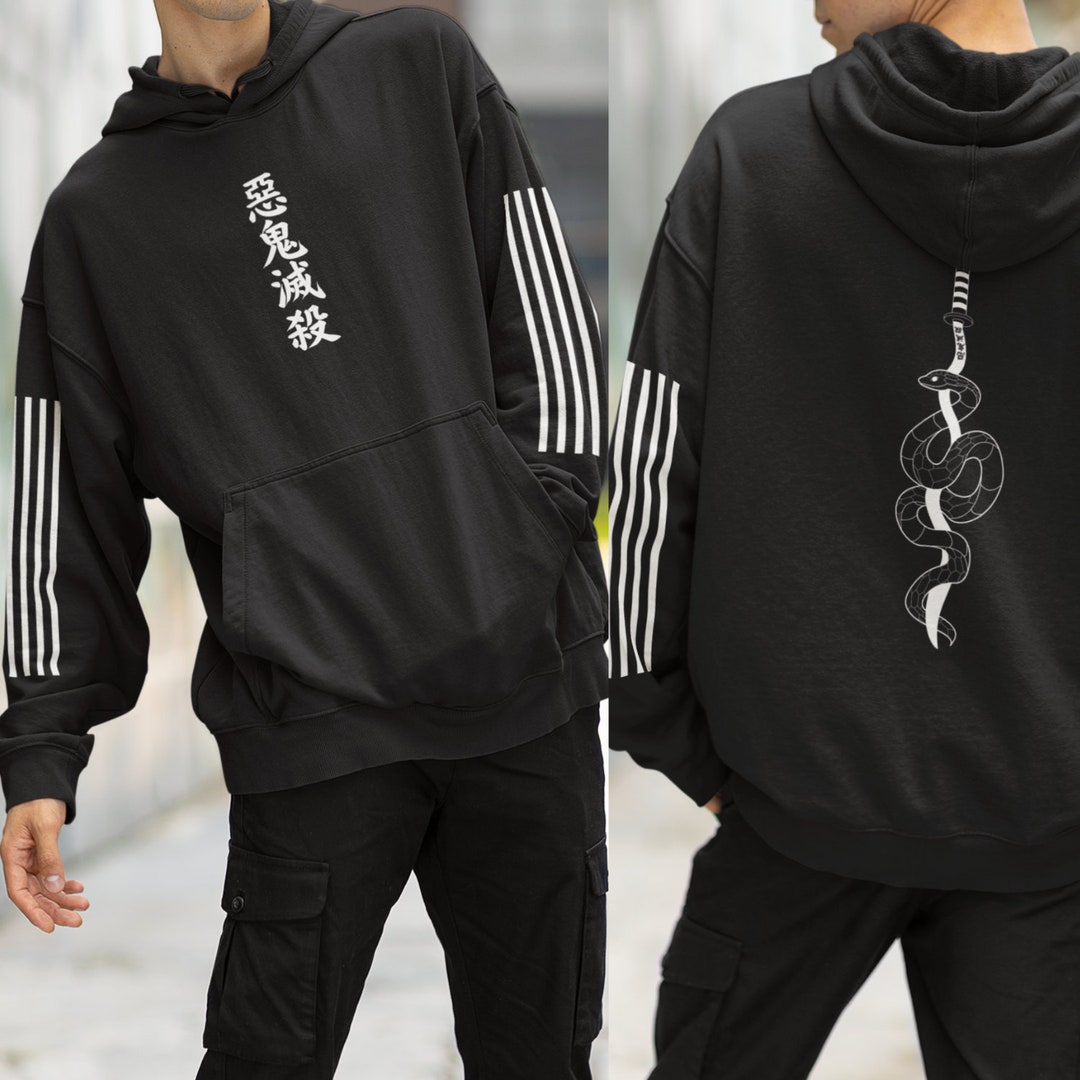 Subtle Anime Hoodie, Obanai Iguro Inspired Snake Katana Jacket