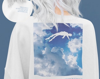 Anime Sweatshirt, Minimalist Aesthetic Tee, Floating Gojo Inspired Graphic Crewneck, Subtle Anime Japanese Pullover, Unisex Satoru Sweater