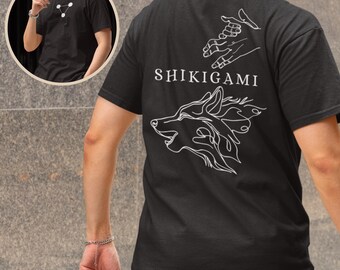 Anime Shirt, Unisex Megumi Inspired, Minimalist Gothic T Shirt, Fushiguro Tee-shirt, Japanese Shikigami T-Shirt streetwear, Divine Dogs