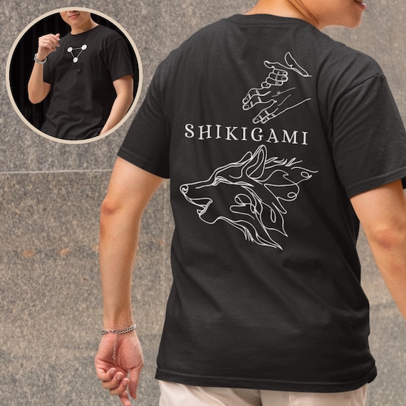 Anime Shirt, Unisex Megumi Inspired, Minimalist Gothic T Shirt, Fushiguro Tee-shirt, Japanese Shikigami T-Shirt streetwear, Divine Dogs