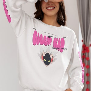 Zenless Zone Zero Billy Kid Sweatshirt, ZZZ Unisex Streetwear Pullover, Y2k Gamer Graffiti Sweatshirt