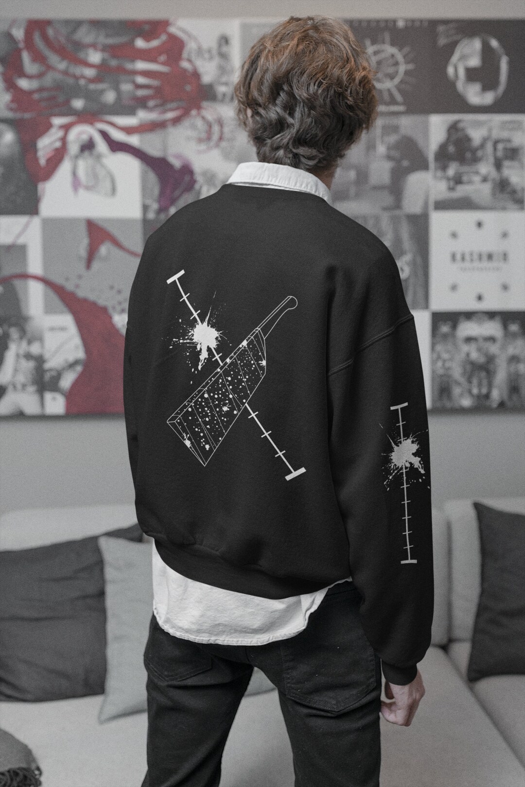 Minimalist anime sweatshirt Clearance