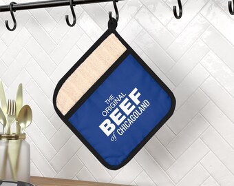 The Bear Pot Holder with Pocket | The Original Beef of Chicagoland, Gift for Cooks, Kitchen Present for Chefs