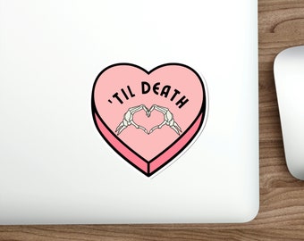 Til Death Valentine Heart Sticker, Wedding Stickers, Anniversary Gift, Til Death Do Us Part Wedding Favors