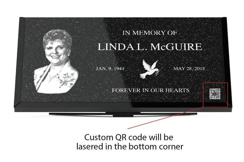 Custom QR Code Granite Keepsake Memorial Etsy