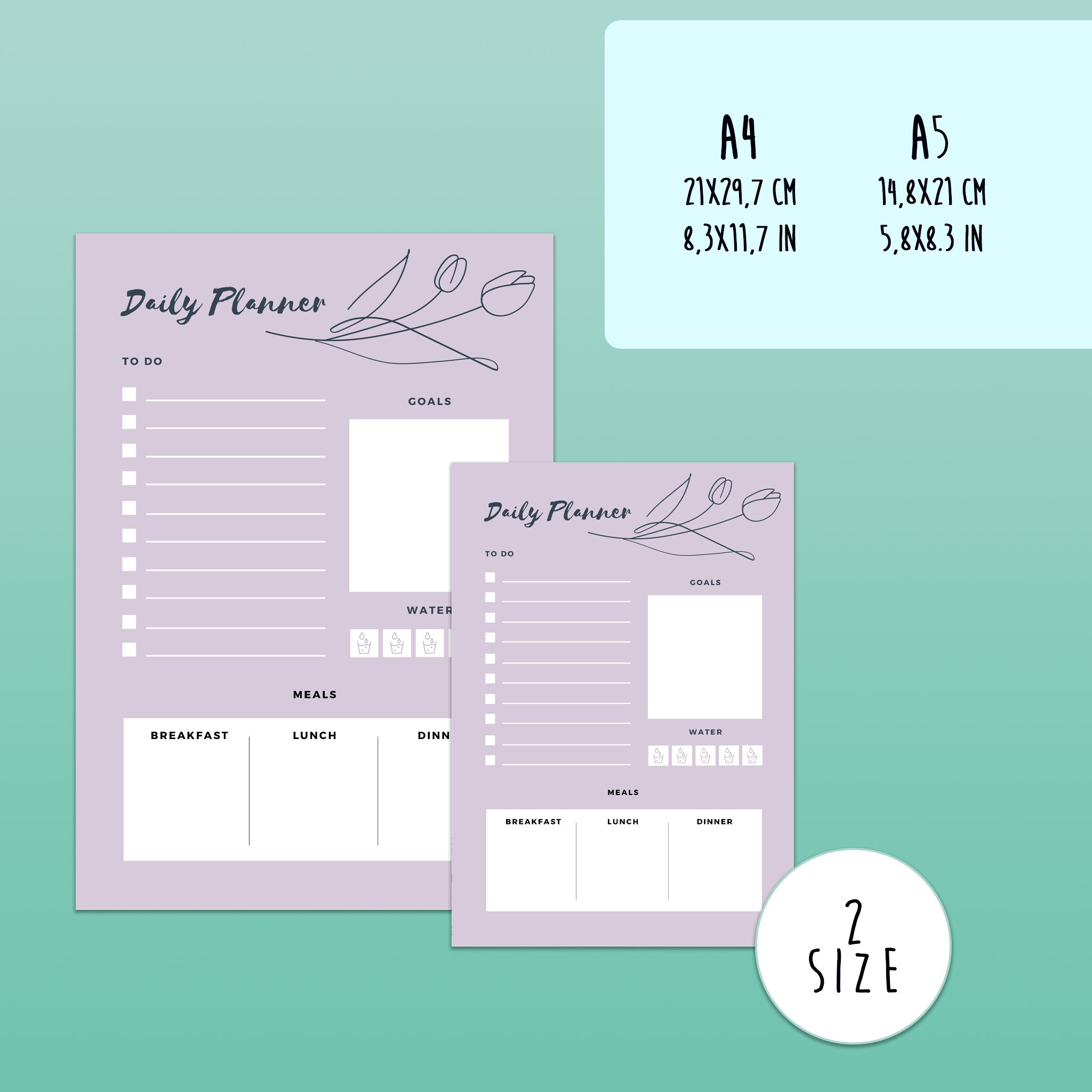 Daily Planner, Digital Planner, Printable Planner ,digital Download ...
