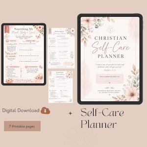 Christian Self-Care Planner Printable | Faith-Based Wellness & Reflection Journal for Women