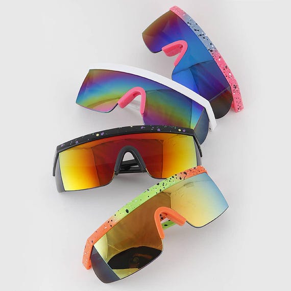 Retro Visor Shield Sunglasses - image 1