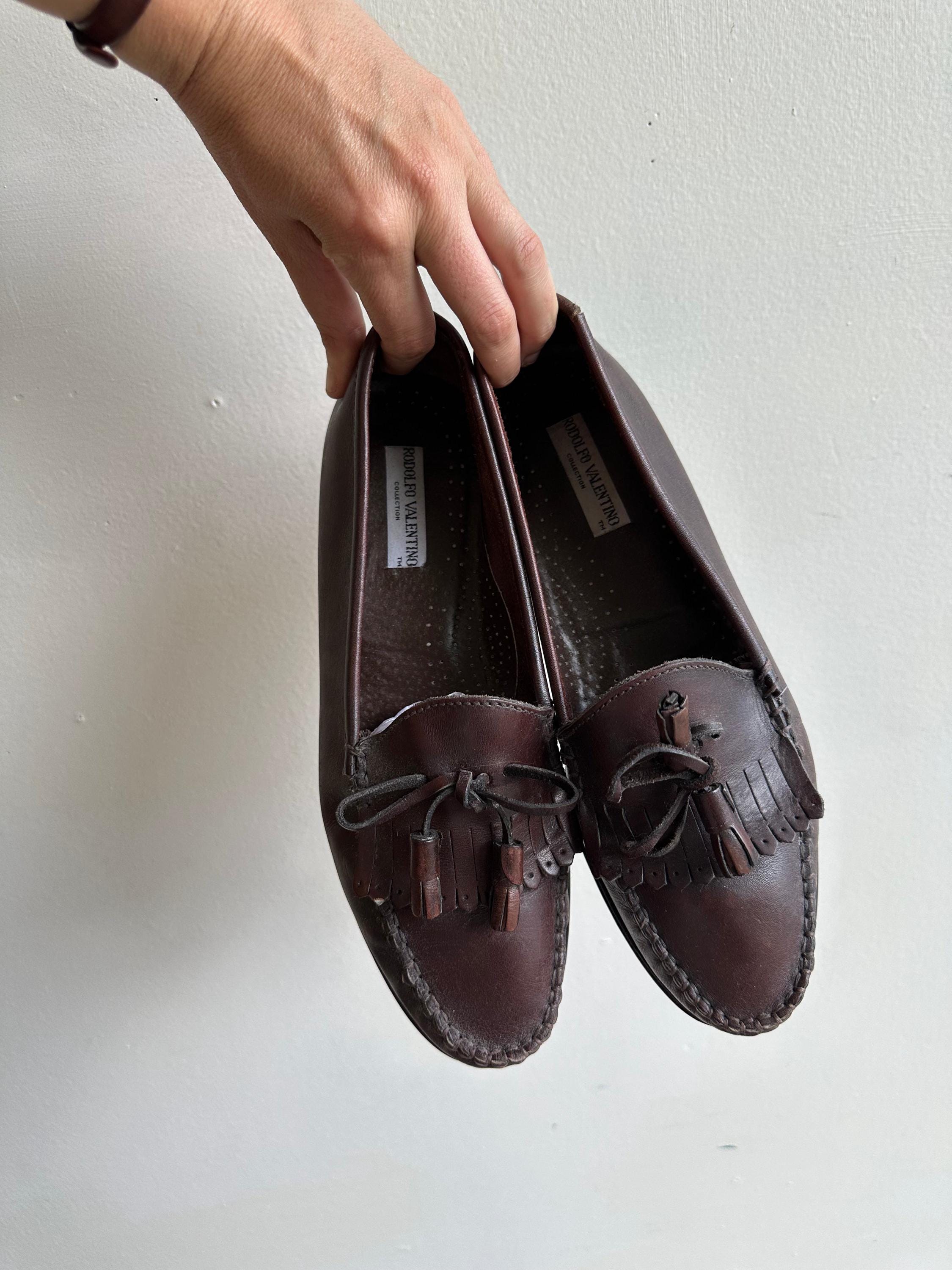 Vintage Rodolfo Valentino Dark Brown Tassle Loafers | Men