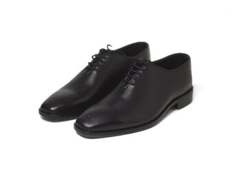 Wholecut patent oxford shoes square toe custom handmade leather formal black, office shoes, party shoes, wedding shoes cow and calf leather