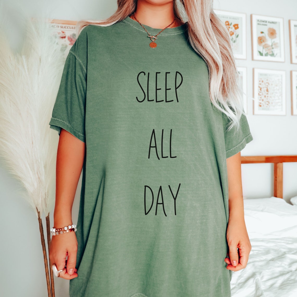Comfort Color Cute Tshirt Sleep All Day Tshirt Pajama Shirt Etsy