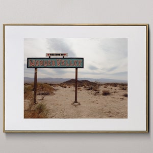 USA Americana Desert Sign, Retro, Digital, Wall Art Print