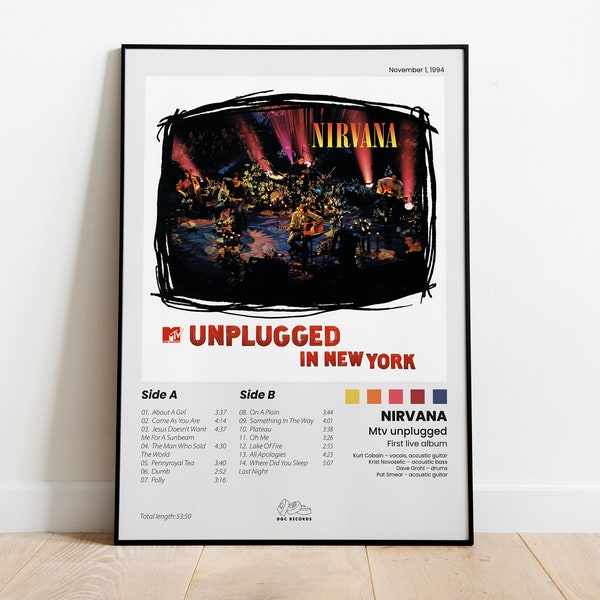 Nirvana - Mtv unplugged - poster instant download pdf - 90s grunge