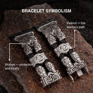Apple Watch Bracelet with Viking Style - Unique Viking Jewelry Band image 5