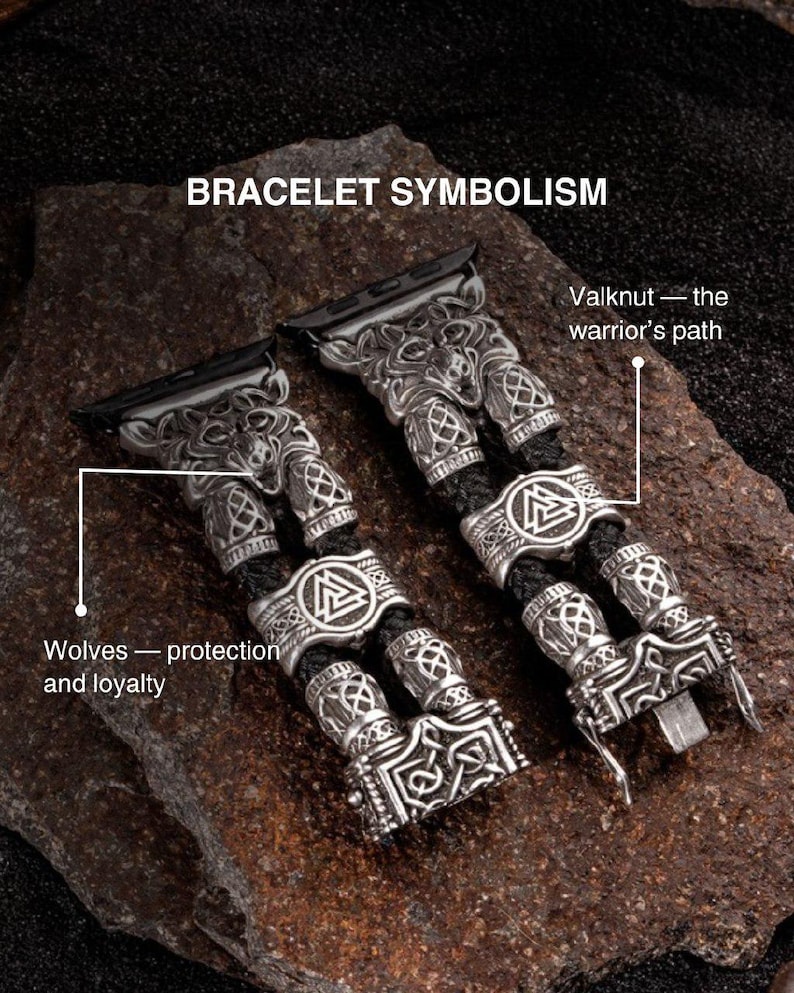 Apple Watch Bracelet with Viking Style - Unique Viking Jewelry Band image 5