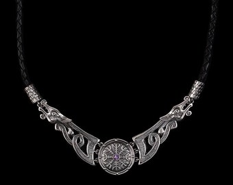 Viking Helm of Awe Necklace for Women - Aegishjalmur, Wiccan & Pagan Jewelry, Norse Amulet
