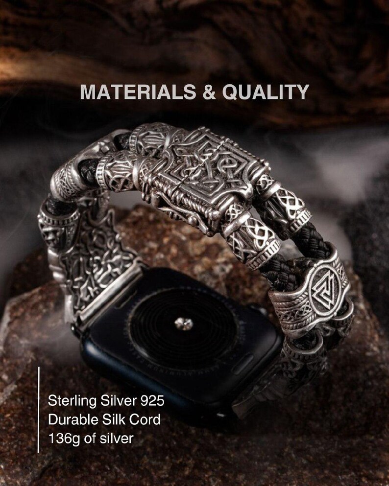 Apple Watch Bracelet with Viking Style - Unique Viking Jewelry Band image 7