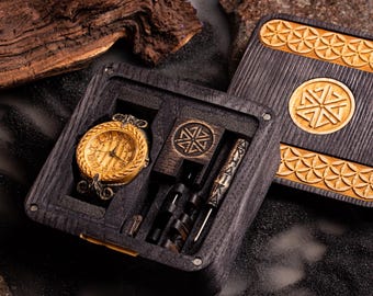 Custom Engraved Viking Watch - Hugin and Munin Design