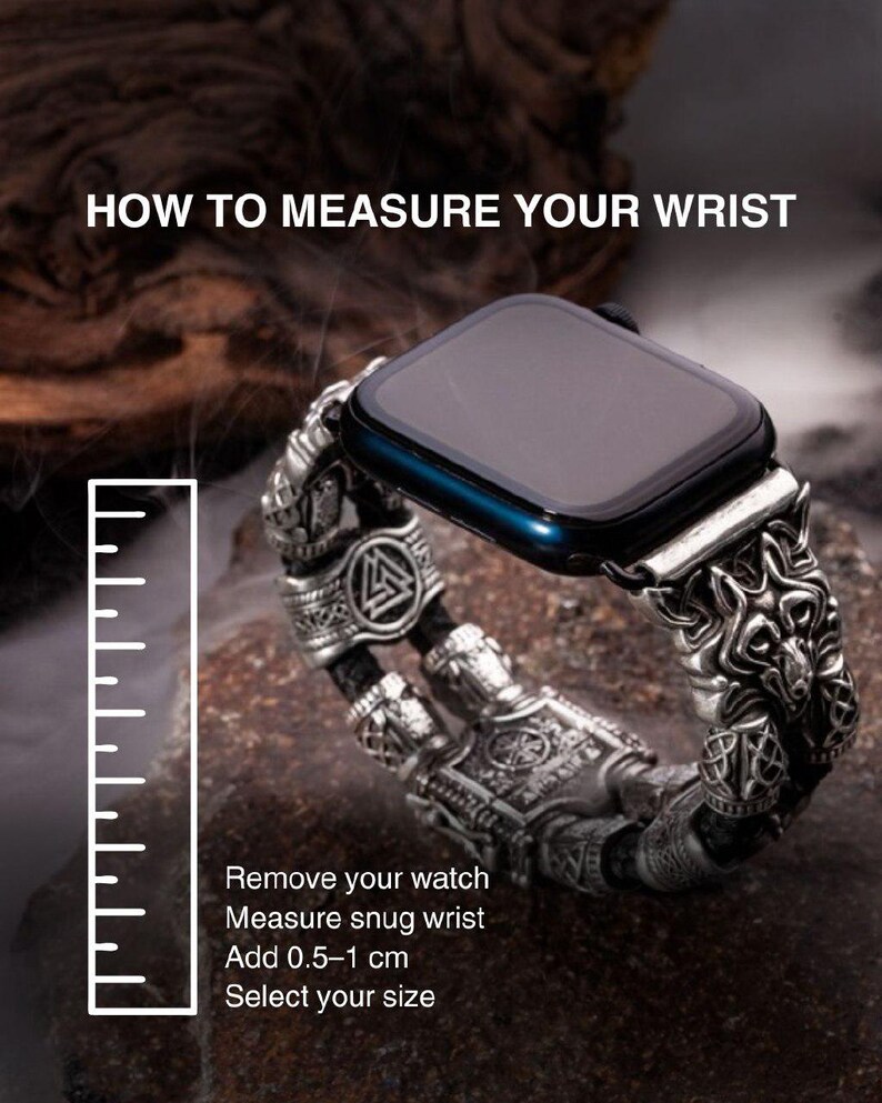 Apple Watch Bracelet with Viking Style - Unique Viking Jewelry Band image 2