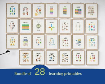 Educational Learning Posters for Kids | Preschool, Homeschool, Montessori Decor (Digital Download)