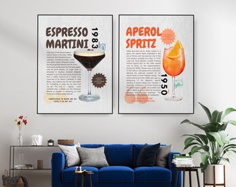 Aperol Spritz Digital Download Poster | Cocktail Poster | Digital Print | Bar Cart Poster | Digital Download | Trendy Poster | Cocktail Vibe