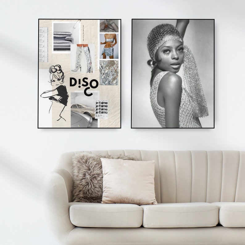 disco Retro Digital Download Poster | Printable Artwork | Bar Cart Cocktail Decor | Trendy Cool Y2k | Minimalist Aesthetic image 1