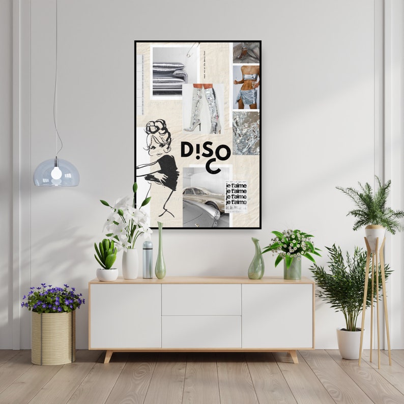 disco Retro Digital Download Poster | Printable Artwork | Bar Cart Cocktail Decor | Trendy Cool Y2k | Minimalist Aesthetic image 5