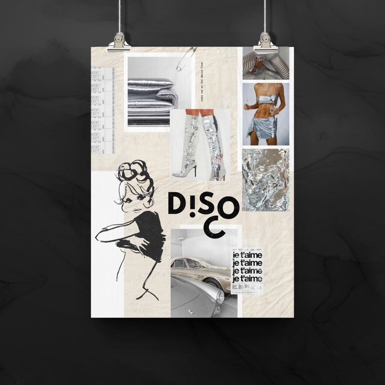 disco Retro Digital Download Poster | Printable Artwork | Bar Cart Cocktail Decor | Trendy Cool Y2k | Minimalist Aesthetic image 10