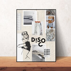 disco Retro Digital Download Poster | Printable Artwork | Bar Cart Cocktail Decor | Trendy Cool Y2k | Minimalist Aesthetic image 8