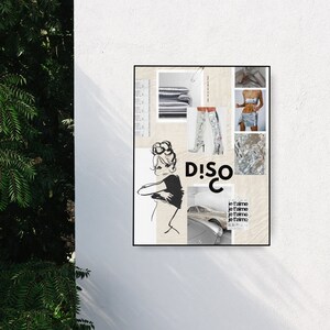 disco Retro Digital Download Poster | Printable Artwork | Bar Cart Cocktail Decor | Trendy Cool Y2k | Minimalist Aesthetic image 7