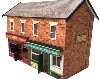 OO Gauge Semi Detached Butchers and Sweet Shop