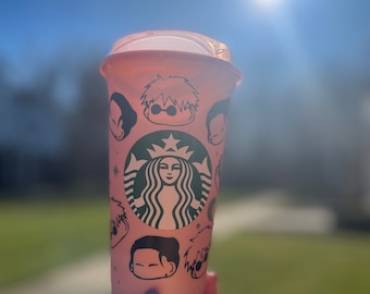 Gojo & Geto Patterned Hot Drink Cup | Jujitsu Kaisen Anime Drink Cup | Color Changing