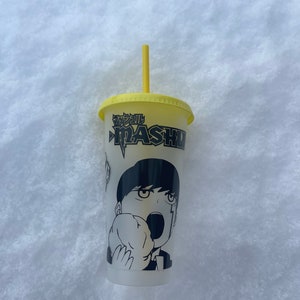 Mashle: magic and muscle cold drink cup. Mash and the cream puffs