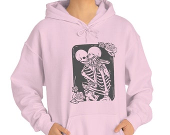 Valentine's Day Skeleton Sweatshirt, Goth Valentine's day, Dark Humor Valentine's Hoodie, Gothic Valentine's Day Gift