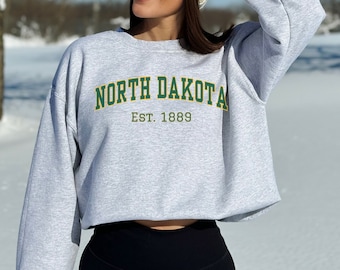 Retro North Dakota Sweatshirt, North Dakota Crewneck, Dakota Gift, North Dakota Pullover, Dakota Pride Unisex Sweatshirt, College Shirt