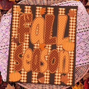 Striped Fall Season Polka Dots Png, Gingham Fall Season Png, Autumn Shirt Design, Girly Fall Varsity Sublimation, Thanksgiving Png, Pumpkin