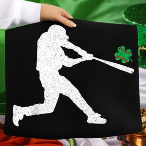 Baseball St. Patrick’s Day Shamrock PNG, Funny St Patrick's Day Boys Girls Irish Sports Shirt Gift, Lucky Baseball Sublimation Design