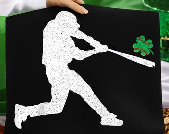 Baseball St. Patrick’s Day Shamrock PNG, Funny St Patrick's Day Boys Girls Irish Sports Shirt Gift, Lucky Baseball Sublimation Design