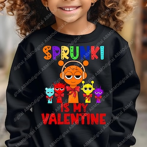 Sprunki Is My Valentine Kids Valentine&#39;s Day PNG, Cute Sprunki Digital Download, Funny Valentine&#39;s Gift for Boys and Girls