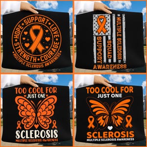 Multiple Sclerosis Awareness PNG Bundle, In March We Wear Orange Png, Orange Ribbon Cancer Support Shirt Design, MS Warrior Png, Sublimation