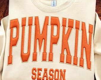 Pumpkin Season Embroidery PNG, Embroidery Fall Png, Autumn Png, Halloween Png, Thanksgiving Png, Fall Sublimation, Faux yarn Cozy season Png