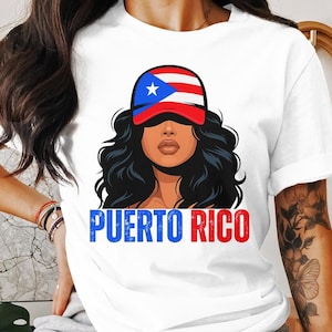 Puerto Rican Girl PNG – Proud Boricua Woman with Puerto Rico Flag, Afro Latina PNG, Puerto Rico Heritage Digital Download