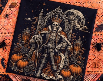 Skeleton King Png, Skull Halloween PNG, Haunted House Png, Halloween PNG, Spooky Season Sublimation, Creepy Cute Halloween Png